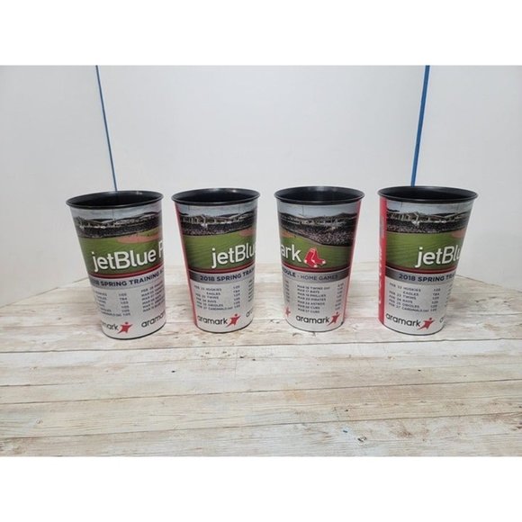 Boston Red Sox Jet Blue‎ Park 2018 Cups Set of 4 Souvenir - Picture 1 of 8
